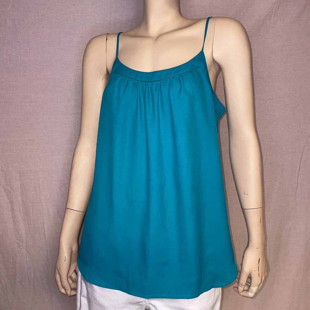 Loft Blue Spaghetti Strap Tank Blouse Size Medium